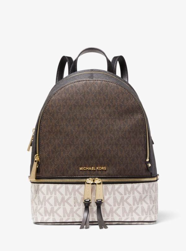 Damske Batohy Michael Kors Rhea Medium Color-Block Logo Hnede Viacfarebný - Kabelky Michael Kors Levně | GNSHO-4529